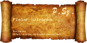 Pieler Szironka névjegykártya